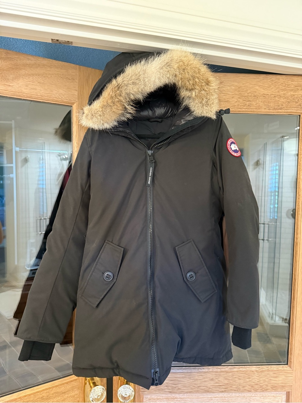 Canada Goose Rosemont Black Parka with Real Fur-Trim Hood